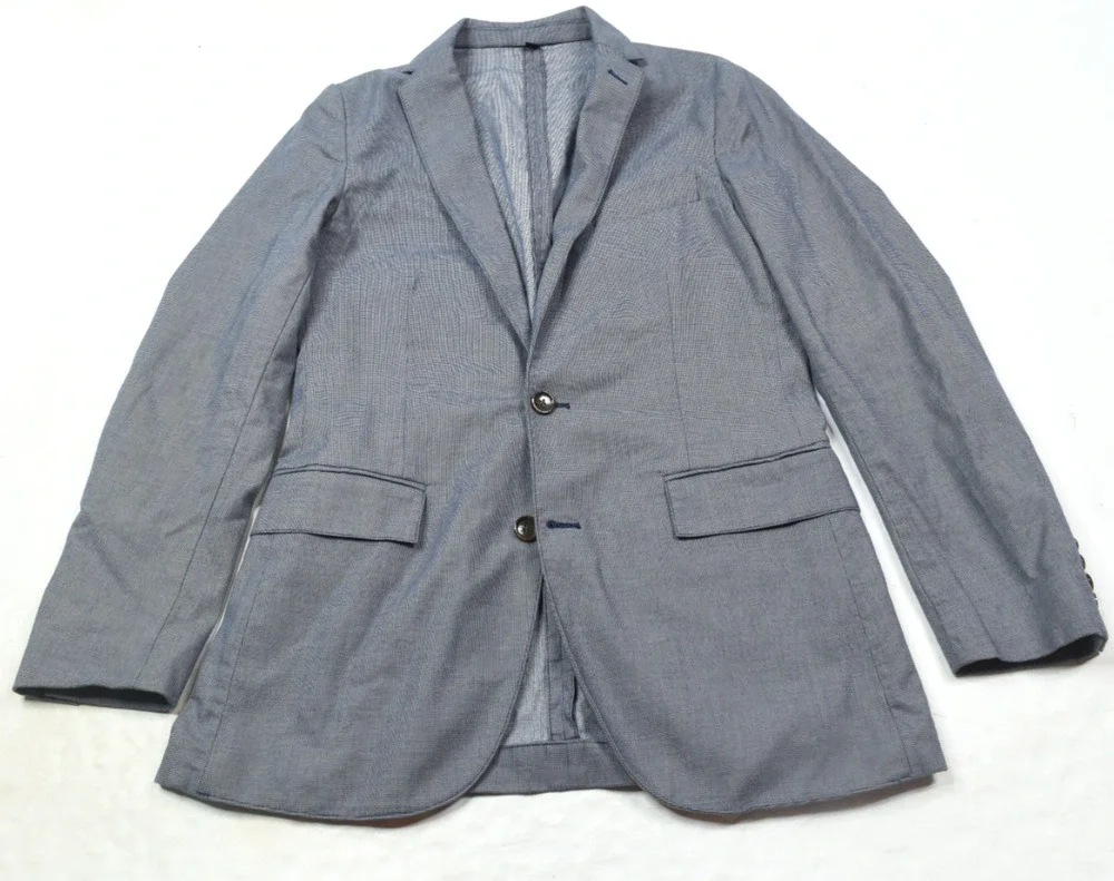 J.Crew Blazer Mens XS Blue Nailhead Cotton Stretch Two-Button Slim Fit